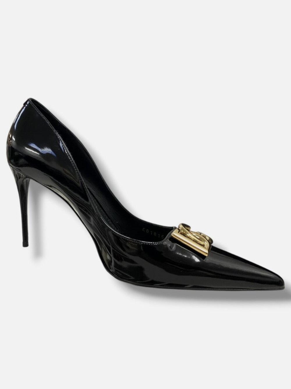 Dolce&Gabbana Women's Black Logo-Lettering Leather Pumps Shoes Size EU:41 US:11